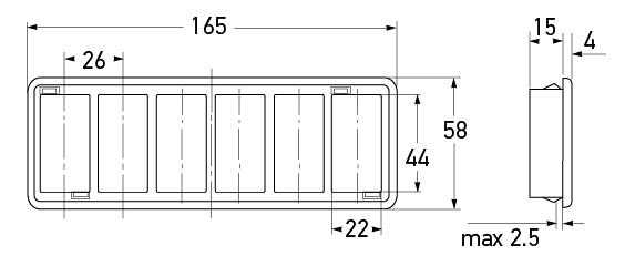 P/N 8HG 713 626-001 - All dimensions in mm.