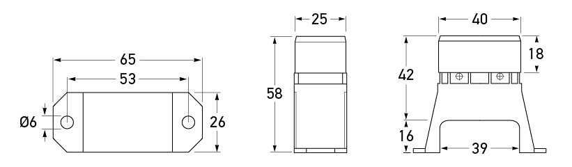 All dimensions in mm.