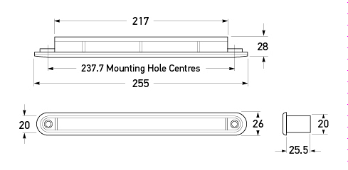 All dimensions in mm.