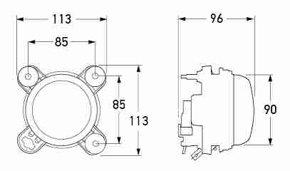 P/N 1030H1-24V (Main Beam) - All dimensions in mm.