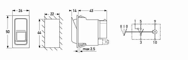 P/N 6RH 007 832-351 - All dimensions in mm.