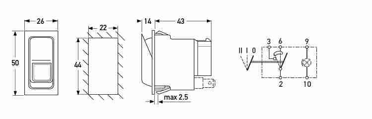 P/N 6RH 007 832-441 - All dimensions in mm.