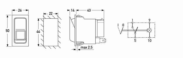 P/N 6EH 007 832-021 - All dimensions in mm.