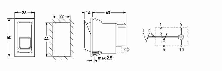 P/N 6EH 007 832-041 - All dimensions in mm.