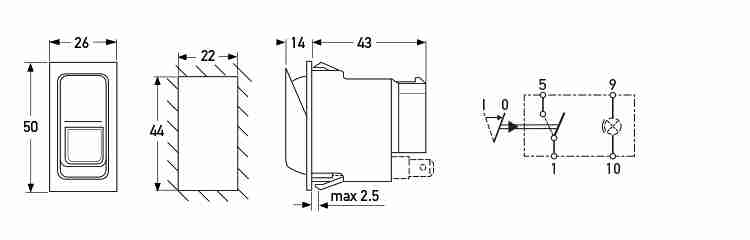 P/N 6GM 007 832-191 - All dimensions in mm.