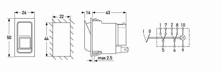 P/N 6FH 007 832-101 - All dimensions in mm.