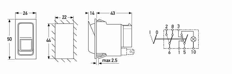 P/N 6HH 007 832-281 - All dimensions in mm.