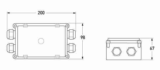 P/N 2770 (4 Outlets - 14 Connection Groups) - All dimensions in mm.