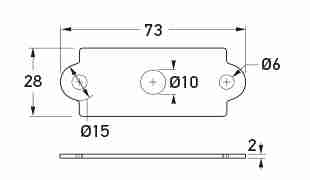 P/N 9GD 980 867-507 (Seal Rectangular 1x2 Flush Mount) All dimensions in mm.