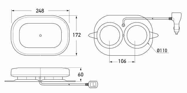 Magnetic Mount Diagram - All dimensions in mm.