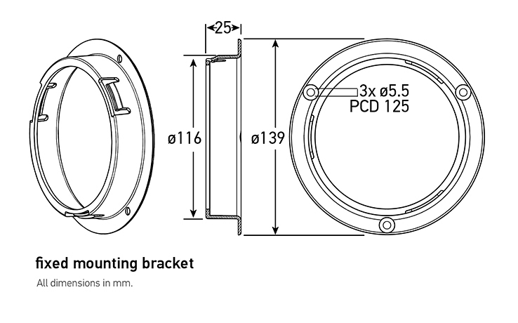 Stainless Steel Ring requires the Fixed Mounting Bracket which is available separately