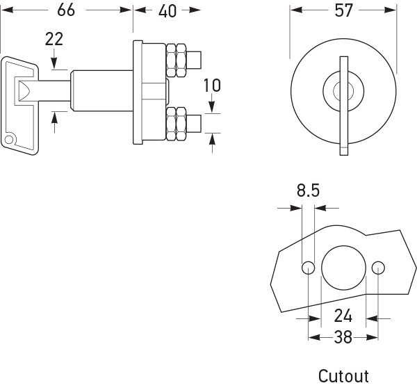 All dimensions in mm.