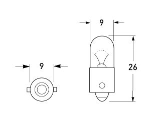 P/N H126, HL126X, HL124, HL124BV and HL244 - All dimensions in mm.