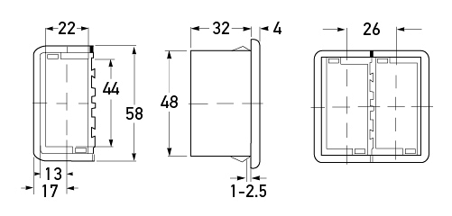 P/N 8HG 716 734-001 - All dimensions in mm.