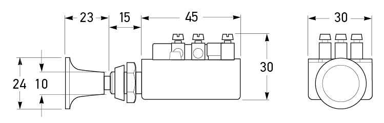 All dimensions in mm.