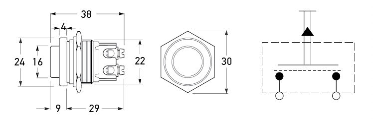 All dimensions in mm.
