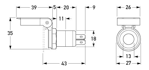All dimensions in mm.