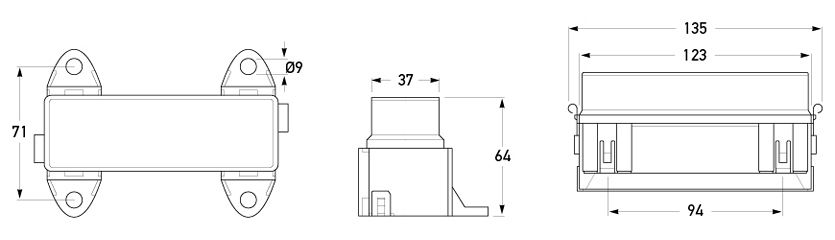 All dimensions in mm.