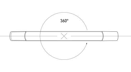 Mounting diagram - Horizontal and vertical Mount (360° rotation around lamp (and vehicle) axis)