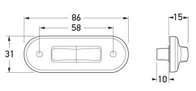 With optional Stainless steel rim. All dimensions in mm