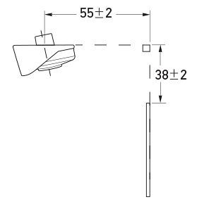 Recommended mounting. All dimensions in mm.