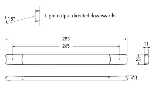 All dimensions in mm.