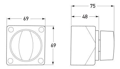 All dimensions in mm.