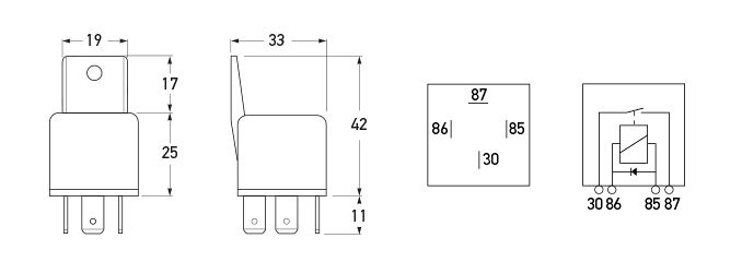 All dimensions in mm.