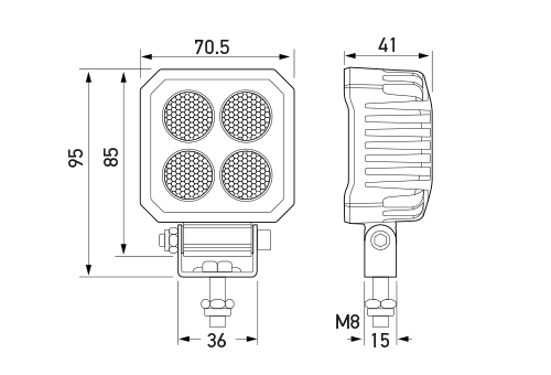 1GA 357 110-002 TS1700 SQUARE Diagram <br>All dimensions in mm