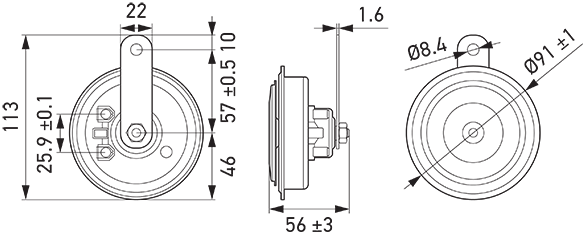 All dimensions in mm