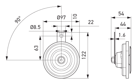 All dimensions in mm