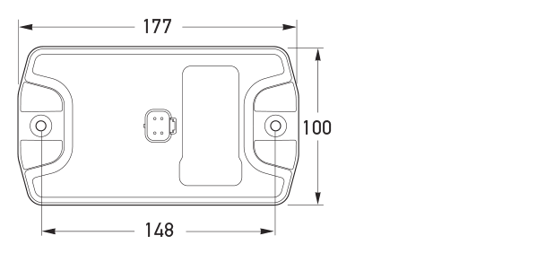 DuraLED PRIME Rear: DT model <br>All dimensions in mm