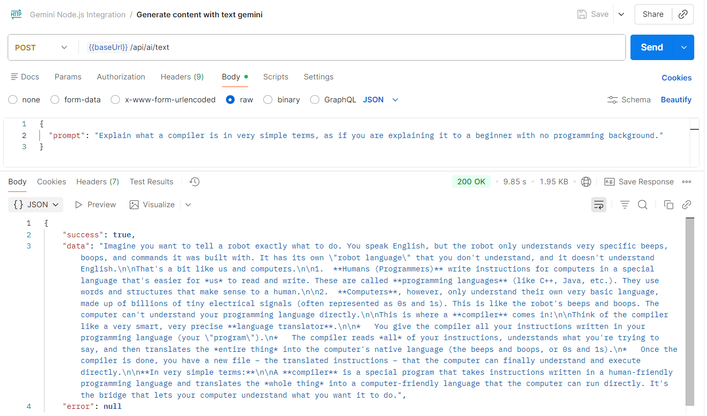 Text Generation Result