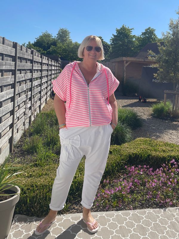 Gilet Zoe streep roze Gilet Zoe streep roze