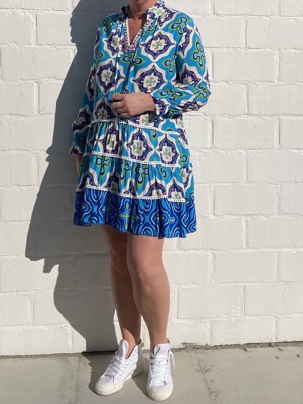 Jurk Happy blauw Jurk Happy blauw