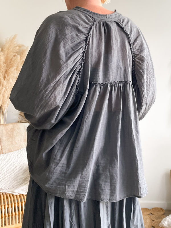 Blouse Basic antraciet Blouse Basic antraciet