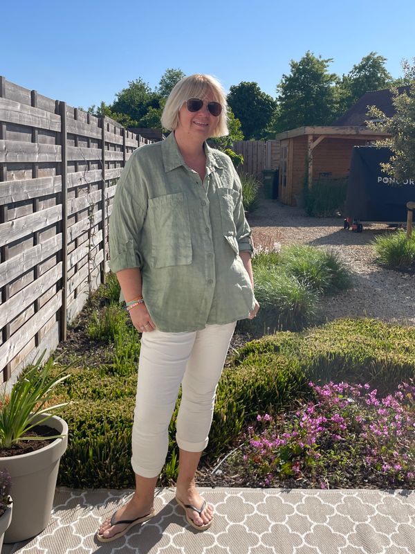 Blouse linnen kaki Blouse linnen kaki