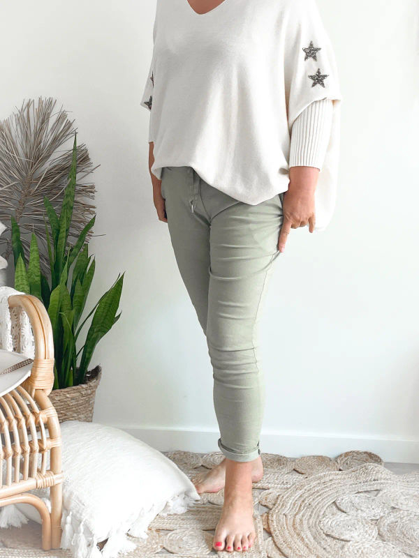 Broek Anissa kaki Broek Anissa kaki