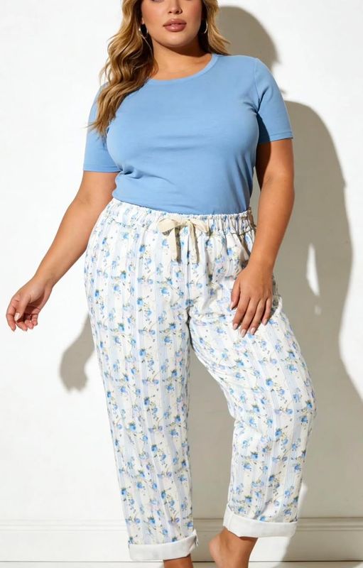 Broek Flower blue