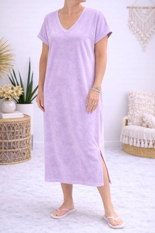 Jurk terry lila Jurk terry lila