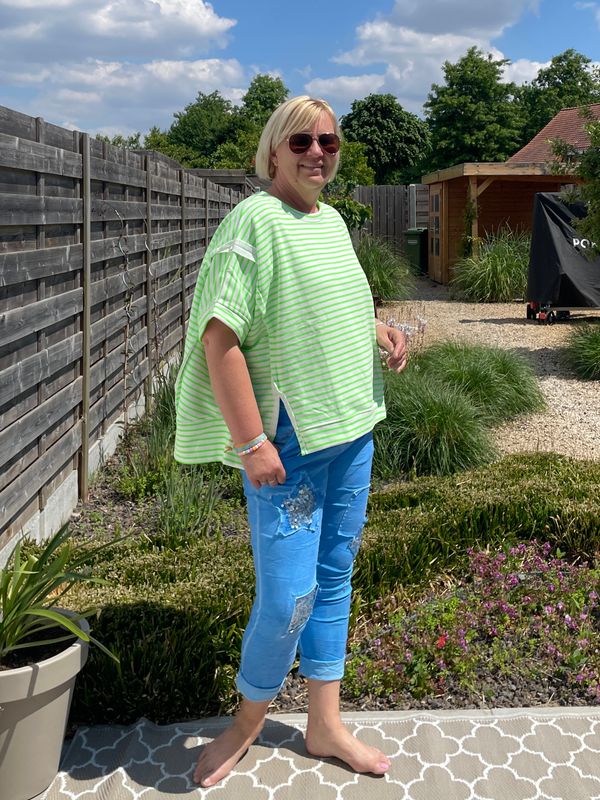 Sweat streep groen fluo Sweat streep groen fluo