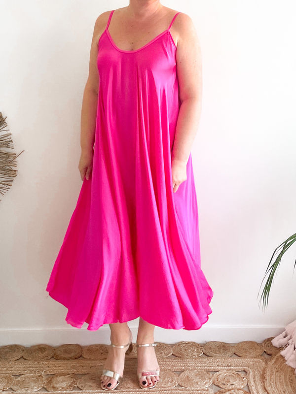 Jurk Ibiza fuchsia Jurk Ibiza fuchsia