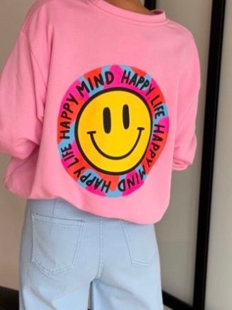 Sweater Happy roze