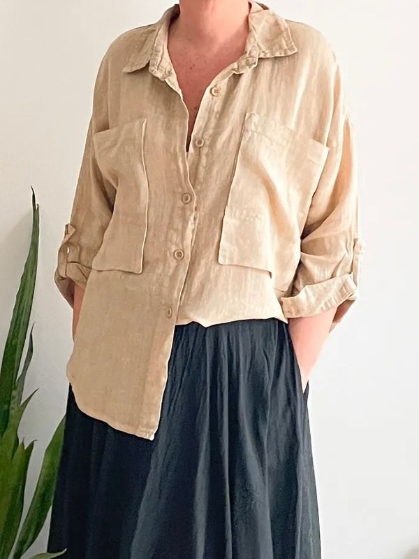 Blouse camel lin curve