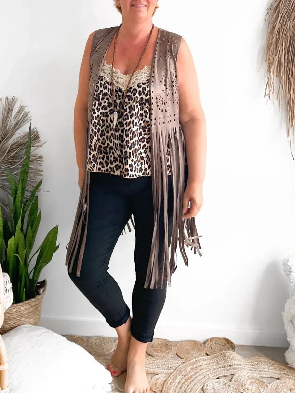Bolero fringes bruin Bolero fringes bruin