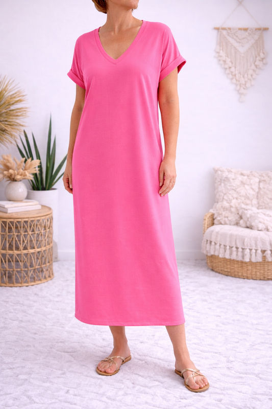 Sweaterjurk Ina fuchsia curve Sweaterjurk Ina fuchsia curve