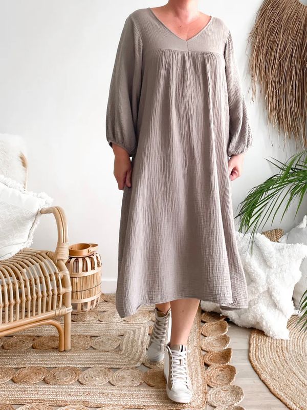 Jurk Gypsydream taupe Jurk Gypsydream taupe