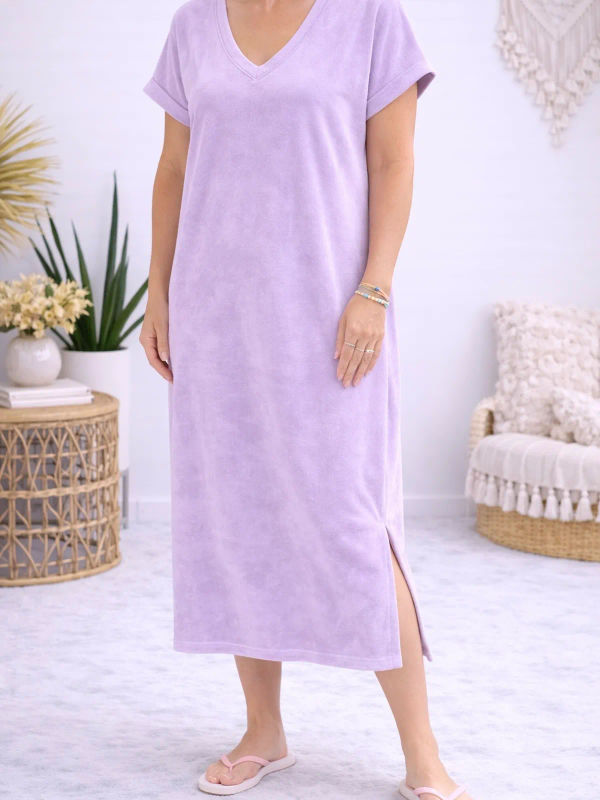Jurk terry lila Jurk terry lila