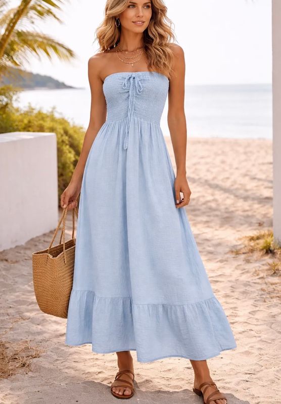 Jurk Bandeau blue Jurk Bandeau blue