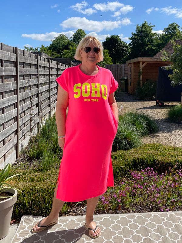 Jurk Soho fluo roze Jurk Soho fluo roze